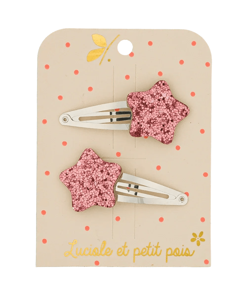 Luciole et Petit Pois - BUBBLE STAR Mini - Haarspangen • Raspberry (2er - Set) - ROSA ECK