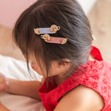 Luciole et Petit Pois - DACHSHUND Mini - Haarspangen (2er - Set) - ROSA ECK