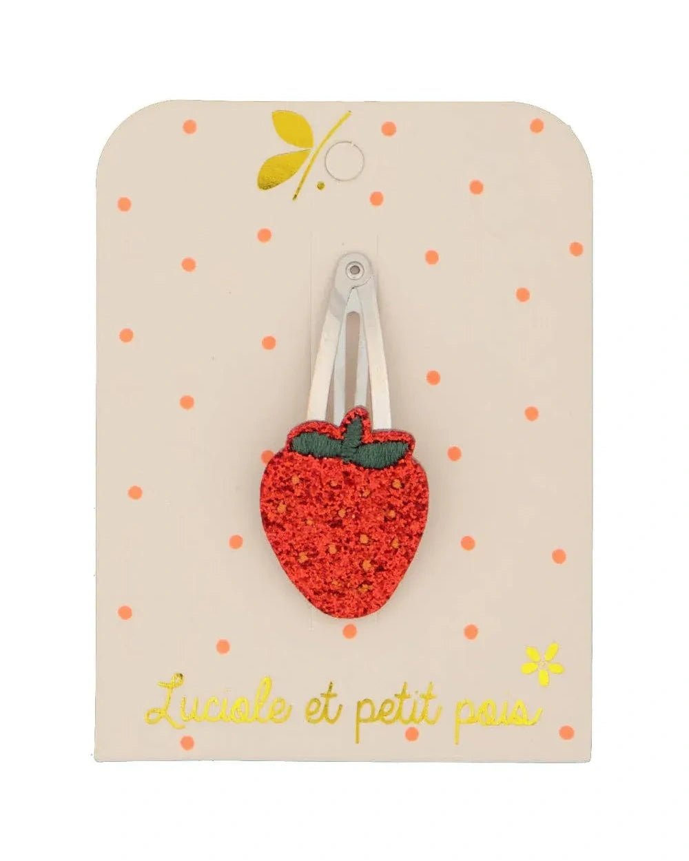 Luciole et Petit Pois - ERDBEERE Mini - Haarspange - ROSA ECK