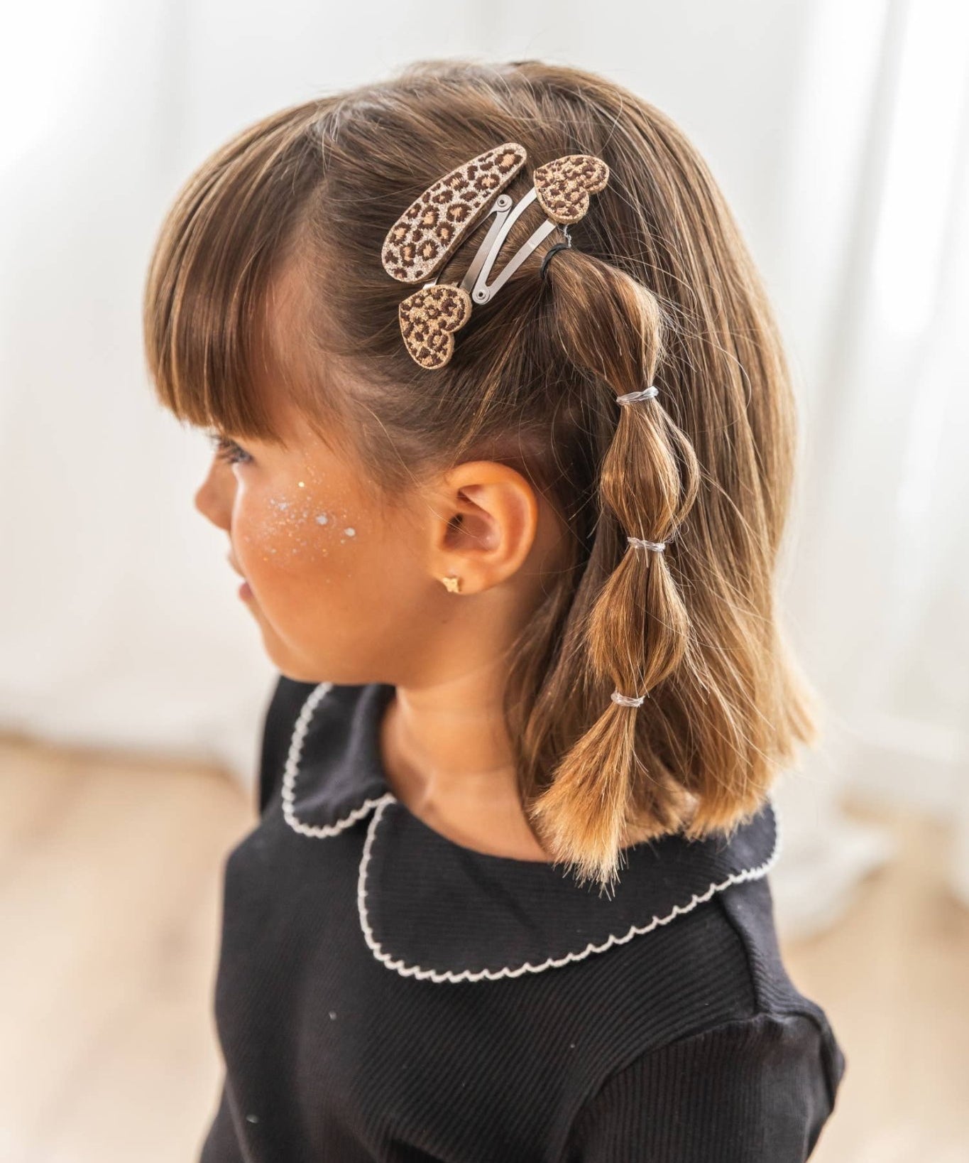 Luciole et Petit Pois - LEO HERZ Mini-Haarspangen (2er-Set) - ROSA ECK