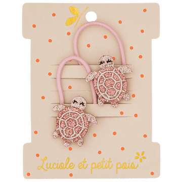 Luciole et Petit Pois - LULU THE TURTLE Mini-Haargummis (2er-Set) - ROSA ECK
