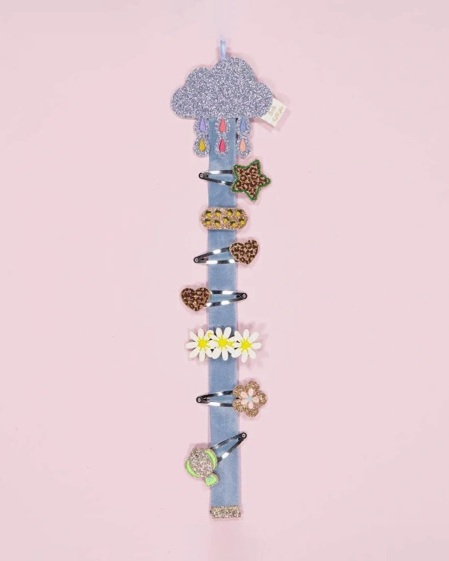 Luciole et Petit Pois - MULTI CLOUD Wandhalter für Mini - Haarspangen - ROSA ECK
