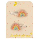 Luciole et Petit Pois - RAINBOW Mini - Haarspangen (2er - Set) - ROSA ECK