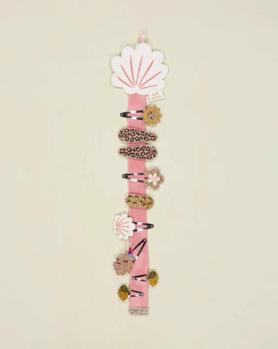 Luciole et Petit Pois - SHELL Wandhalter für Mini - Haarspangen - ROSA ECK