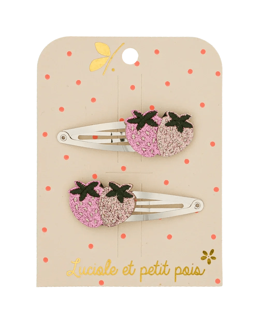 Luciole et Petit Pois - STRAWBIE THE STRAWBERRIES Mini - Haarspangen (2er - Set) - ROSA ECK