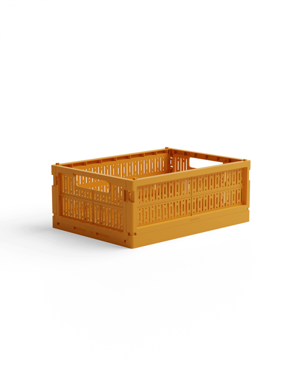 Made Crate - Klappbox Midi Mustard - ROSA ECK - Gelb, ,