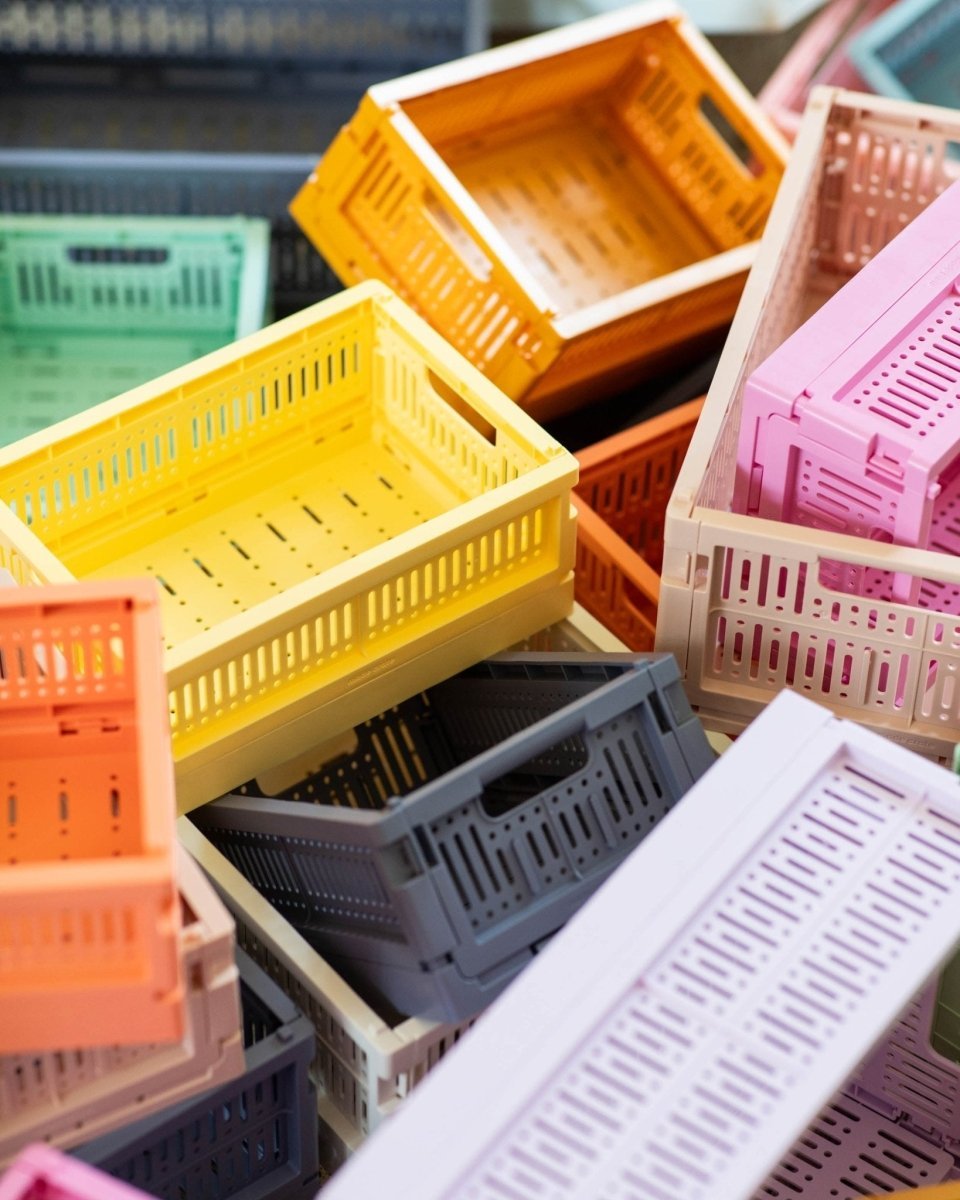 Made Crate - Klappbox Mini Blue Grey - ROSA ECK - Grau, ,