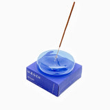 MAEGEN - DIMPLE Räucherstäbchen - Halter aus Glas • Blau - Räucherstäbchenhalter - ROSA ECK Concept Store