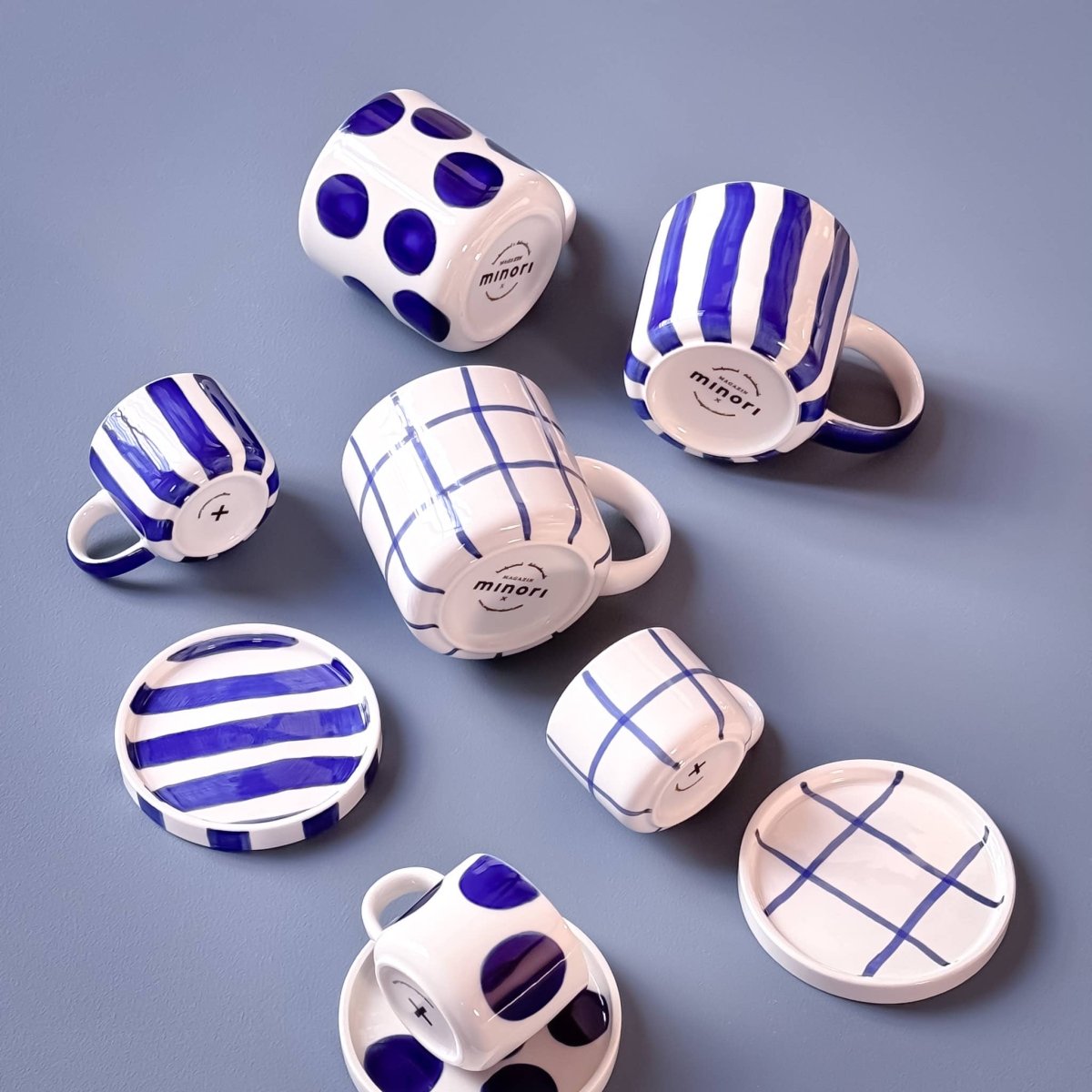 Magazin Minori - GRID Espressotasse mit Untersetzer • mare blue - Espressotasse - ROSA ECK Concept Store