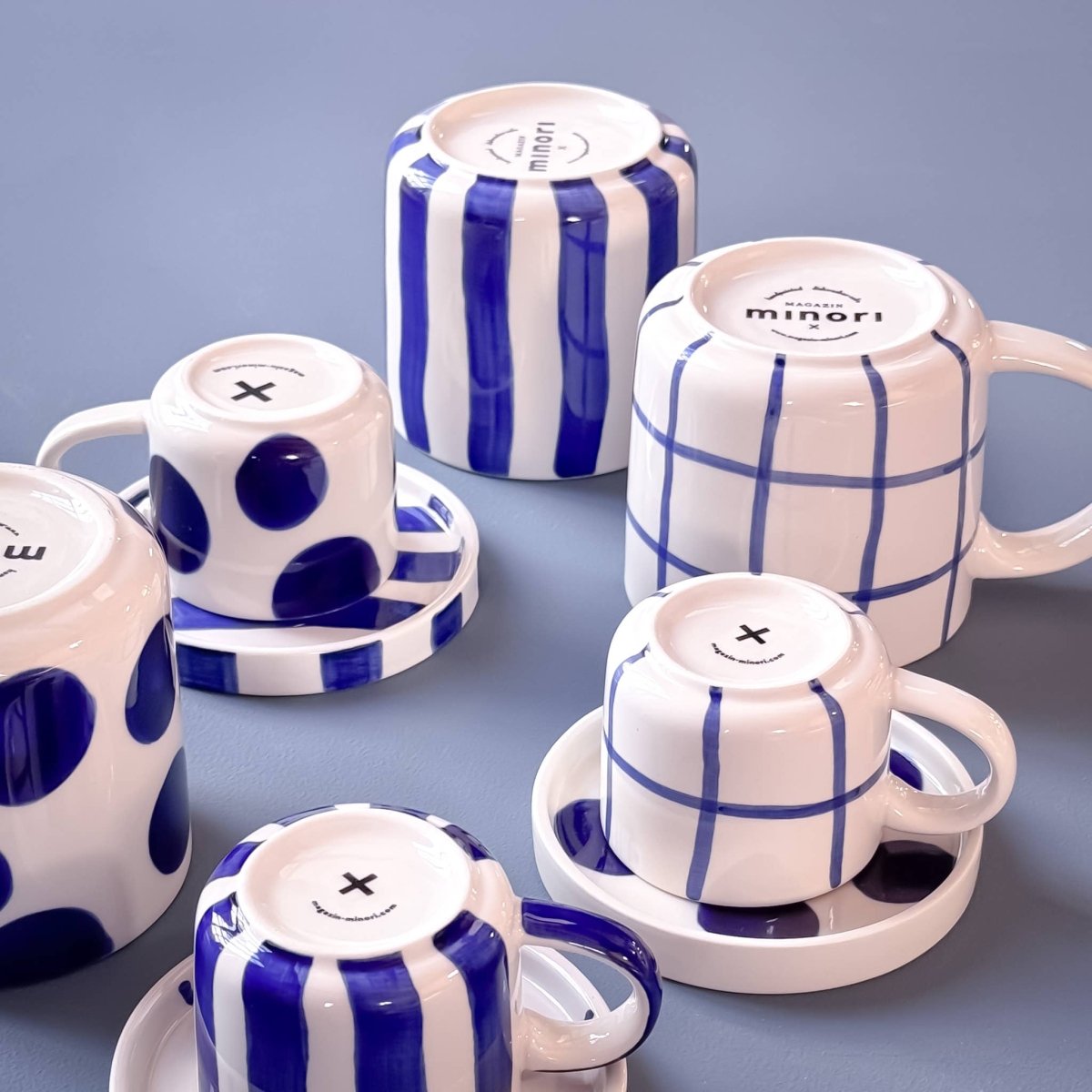 Magazin Minori - GRID Espressotasse mit Untersetzer • mare blue - Espressotasse - ROSA ECK Concept Store