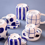 Magazin Minori - GRID Espressotasse mit Untersetzer • mare blue - Espressotasse - ROSA ECK Concept Store