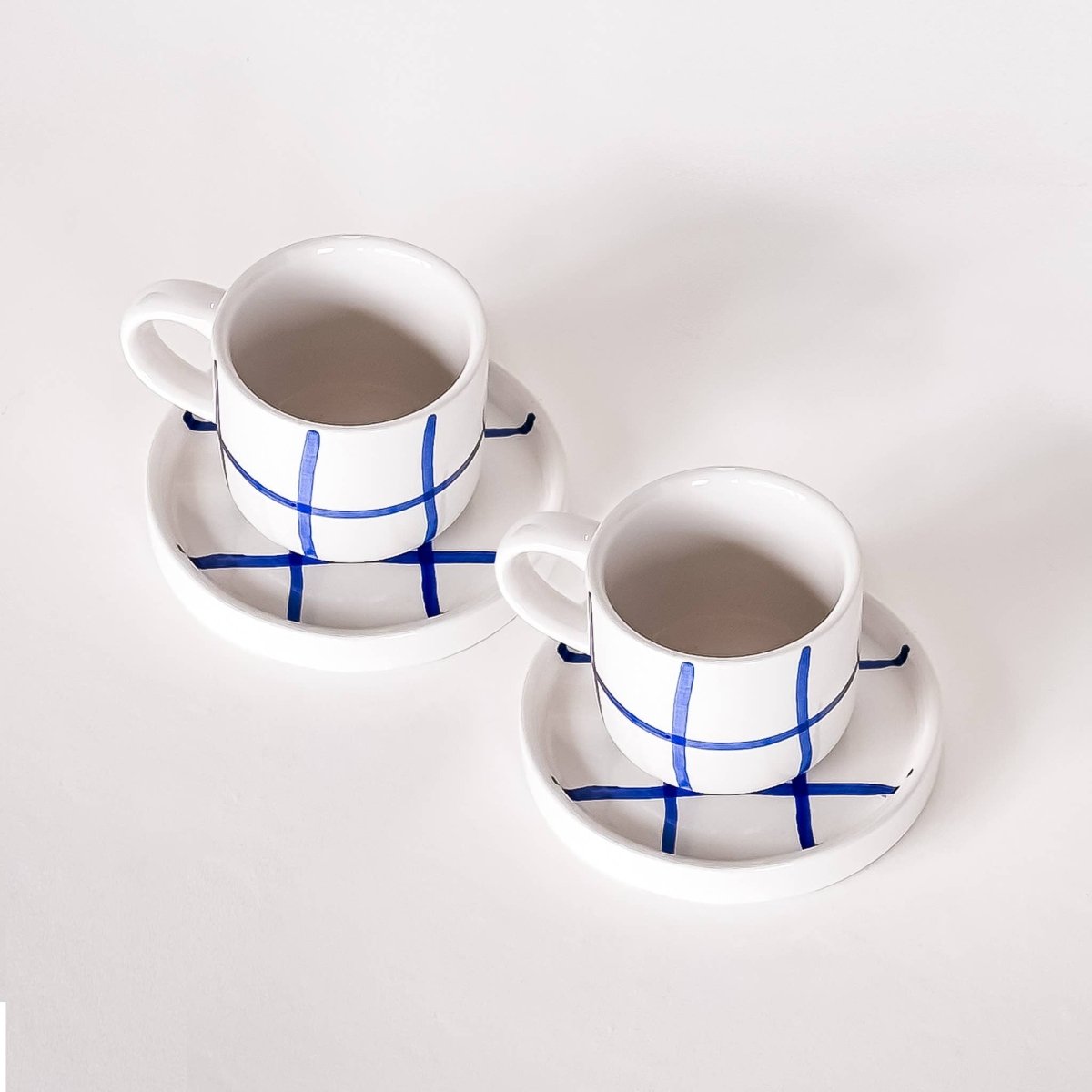 Magazin Minori - GRID Espressotasse mit Untersetzer • mare blue - Espressotasse - ROSA ECK Concept Store