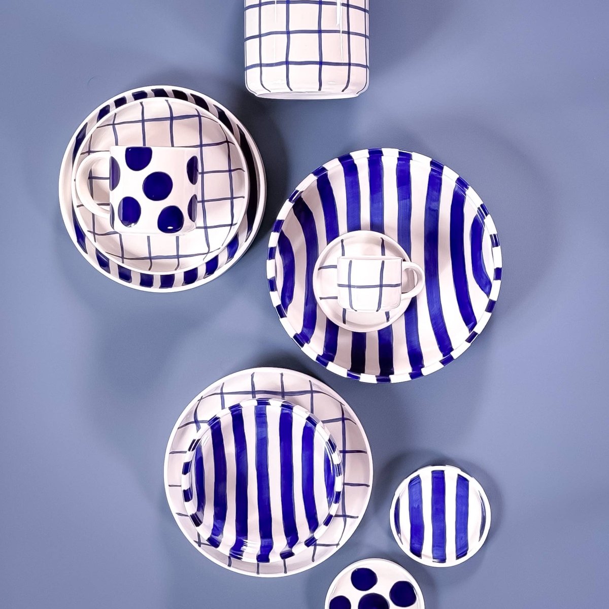 Magazin Minori - GRID Espressotasse mit Untersetzer • mare blue - Espressotasse - ROSA ECK Concept Store
