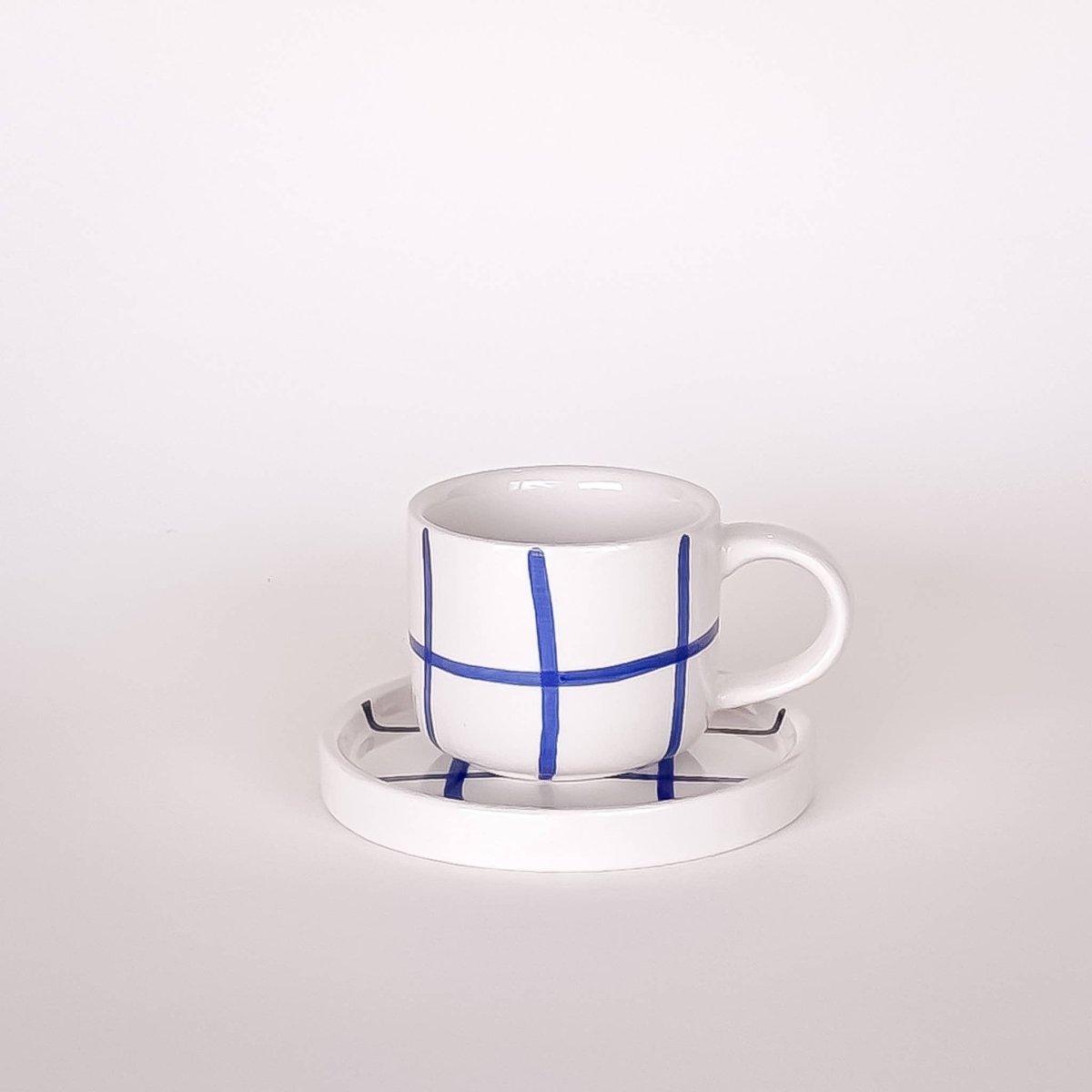 Magazin Minori - GRID Espressotasse mit Untersetzer • mare blue - Espressotasse - ROSA ECK Concept Store
