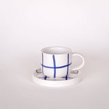 Magazin Minori - GRID Espressotasse mit Untersetzer • mare blue - Espressotasse - ROSA ECK Concept Store