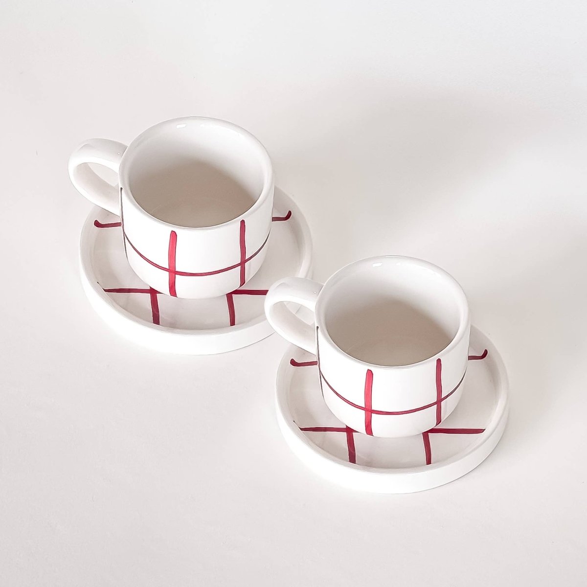 Magazin Minori - GRID Espressotasse mit Untersetzer • tramonto red - Kaffee - und Teetasse - ROSA ECK Concept Store