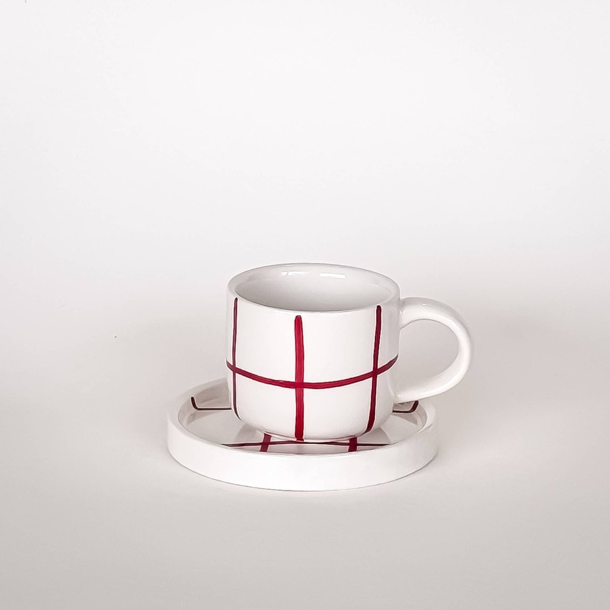 Magazin Minori - GRID Espressotasse mit Untersetzer • tramonto red - Kaffee - und Teetasse - ROSA ECK Concept Store