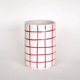 Magazin Minori - GRID Vase mit Linienraster • tramonto red - Vase - ROSA ECK Concept Store