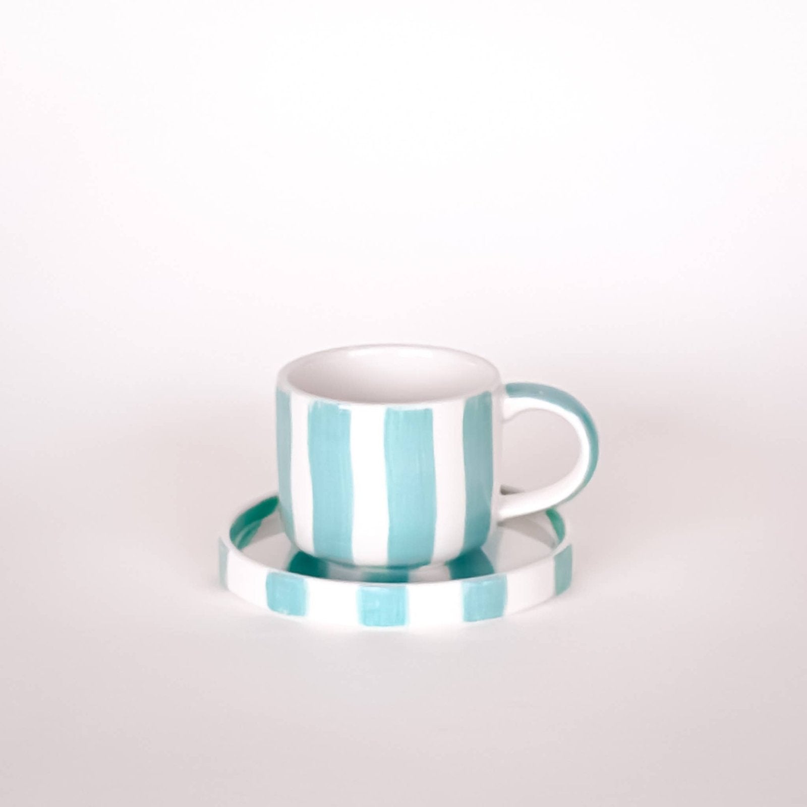 Magazin Minori - STRIPES Espressotasse mit Untersetzer • Amalfi Mint - ROSA ECK