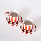 Magazin Minori - STRIPES Espressotasse mit Untersetzer • Cotto Orange - ROSA ECK