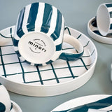 Magazin Minori - STRIPES Espressotasse mit Untersetzer • gentle green - ROSA ECK Concept Store