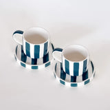 Magazin Minori - STRIPES Espressotasse mit Untersetzer • gentle green - ROSA ECK Concept Store