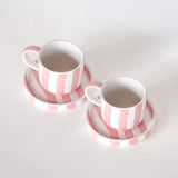 Magazin Minori - STRIPES Espressotasse mit Untersetzer • incanto rose - ROSA ECK Concept Store