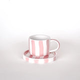 Magazin Minori - STRIPES Espressotasse mit Untersetzer • incanto rose - ROSA ECK Concept Store