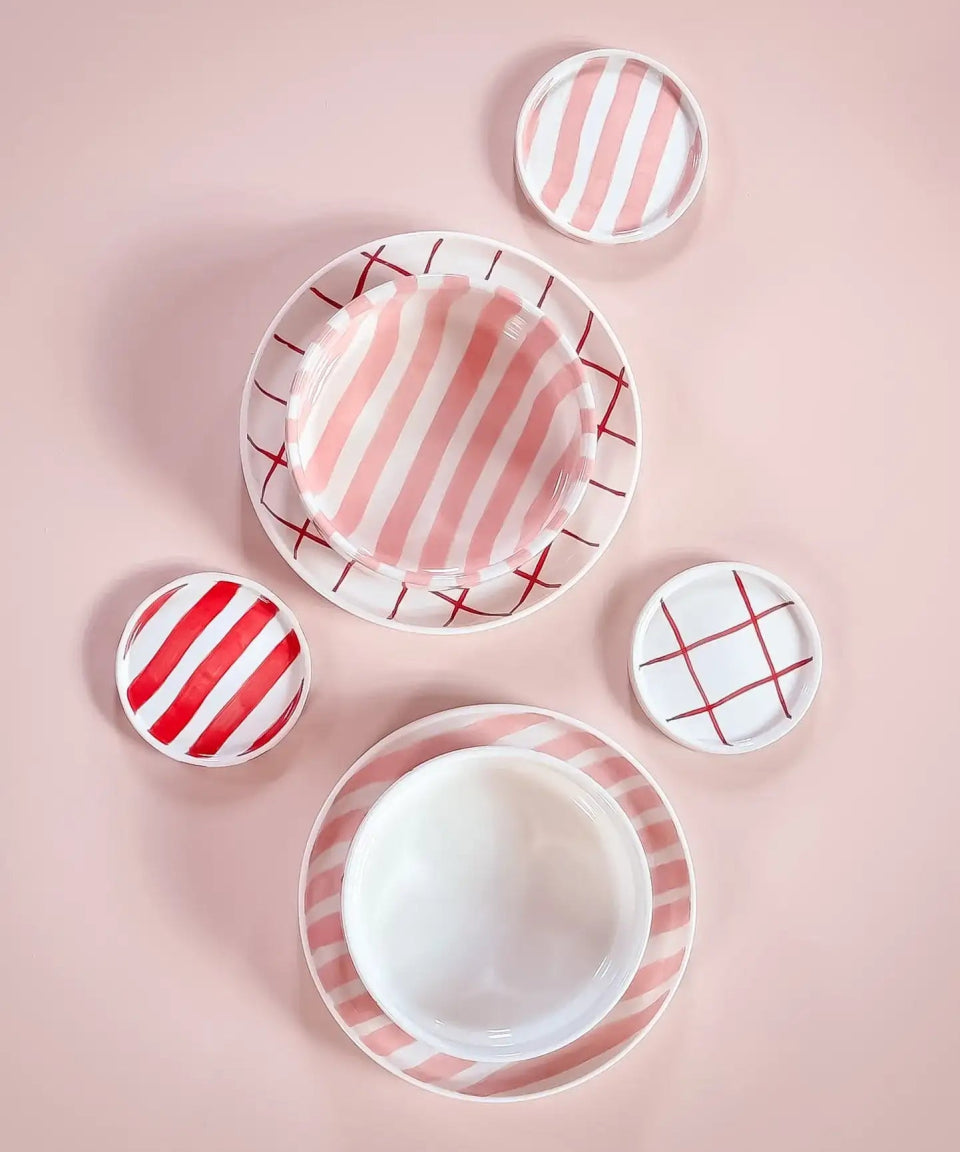 Magazin Minori - STRIPES Espressotasse mit Untersetzer • incanto rose - ROSA ECK Concept Store