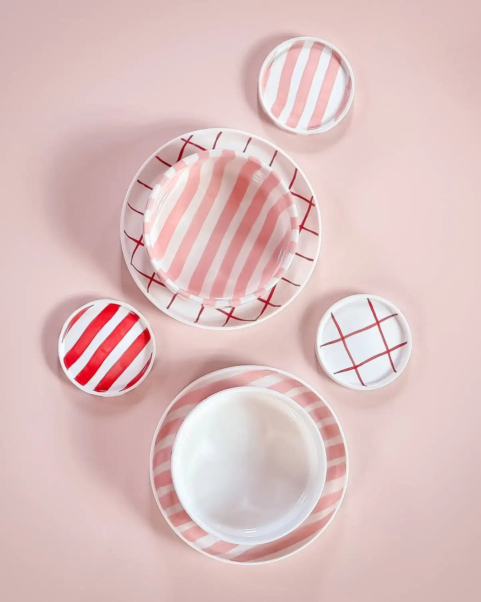 Magazin Minori - STRIPES Espressotasse mit Untersetzer • incanto rose - ROSA ECK Concept Store