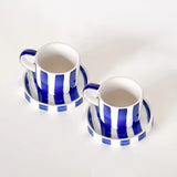 Magazin Minori - STRIPES Espressotasse mit Untersetzer • mare blue - ROSA ECK Concept Store