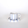 Magazin Minori - STRIPES Espressotasse mit Untersetzer • morning azzuro - Kaffee - und Teetasse - ROSA ECK Concept Store