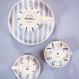 Magazin Minori - STRIPES Espressotasse mit Untersetzer • morning azzuro - Kaffee - und Teetasse - ROSA ECK Concept Store