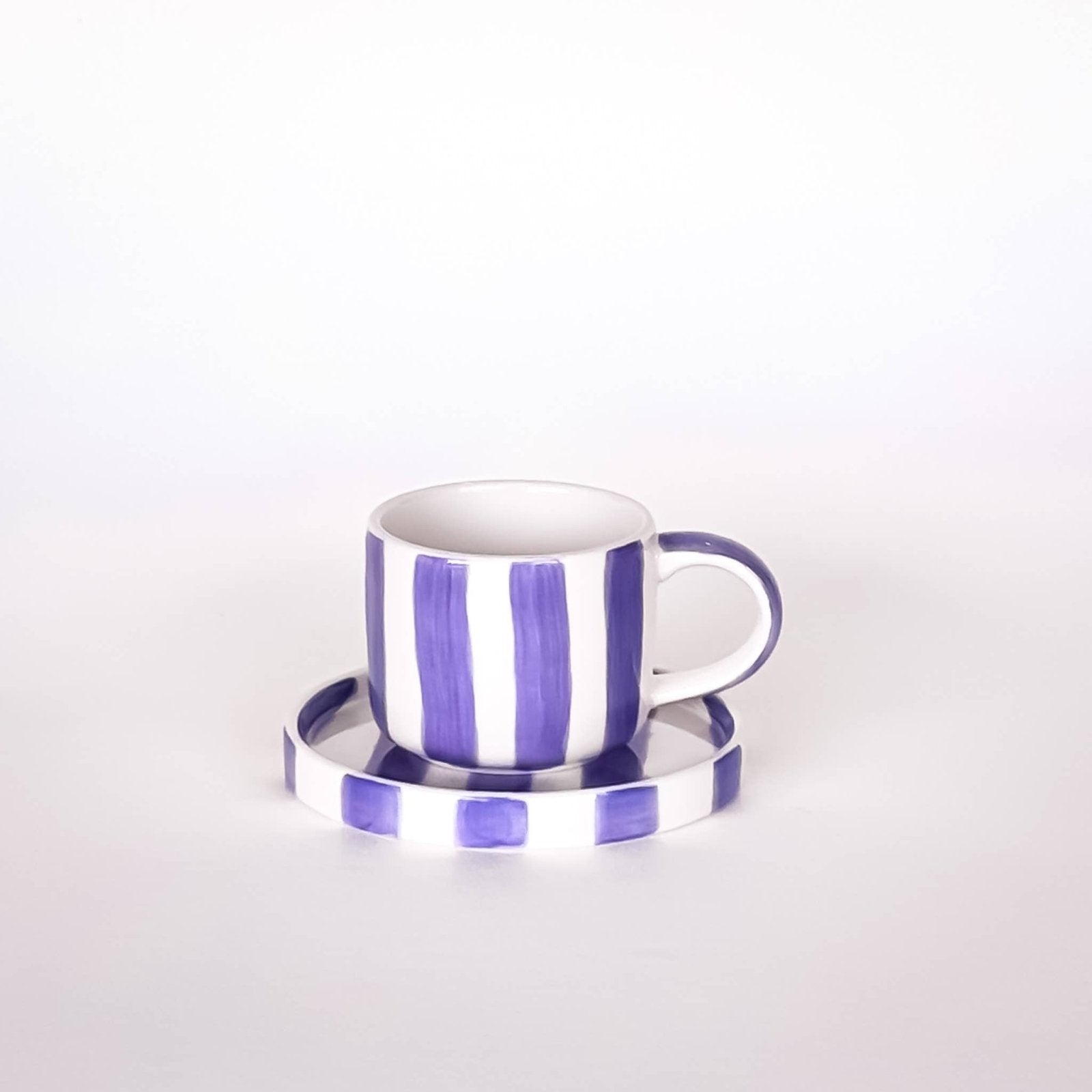 Magazin Minori - STRIPES Espressotasse mit Untersetzer • Palazzo Purple - Espressotasse - ROSA ECK