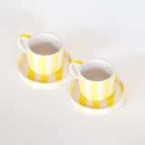 Magazin Minori - STRIPES Espressotasse mit Untersetzer • spiaggia yellow - ROSA ECK Concept Store
