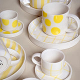 Magazin Minori - STRIPES Espressotasse mit Untersetzer • spiaggia yellow - ROSA ECK Concept Store