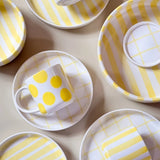 Magazin Minori - STRIPES Espressotasse mit Untersetzer • spiaggia yellow - ROSA ECK Concept Store