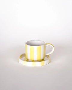 Magazin Minori - STRIPES Espressotasse mit Untersetzer • spiaggia yellow - ROSA ECK Concept Store