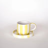 Magazin Minori - STRIPES Espressotasse mit Untersetzer • spiaggia yellow - ROSA ECK Concept Store