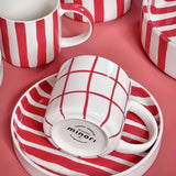 Magazin Minori - STRIPES Espressotasse mit Untersetzer • tramonto red - ROSA ECK Concept Store