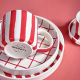 Magazin Minori - STRIPES Espressotasse mit Untersetzer • tramonto red - ROSA ECK Concept Store