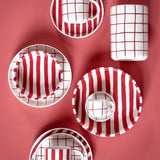 Magazin Minori - STRIPES Espressotasse mit Untersetzer • tramonto red - ROSA ECK Concept Store