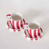 Magazin Minori - STRIPES Espressotasse mit Untersetzer • tramonto red - ROSA ECK Concept Store