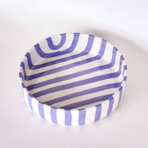 Magazin Minori - STRIPES Große Schale mit Streifen • Palazzo Purple - Schüssel - ROSA ECK
