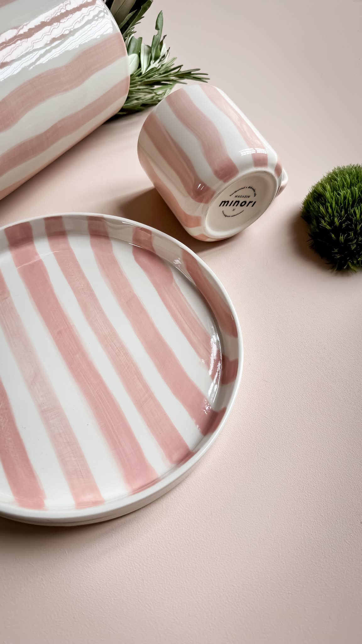 Magazin Minori - STRIPES Tasse (300 ml) | incanto rose - ROSA ECK