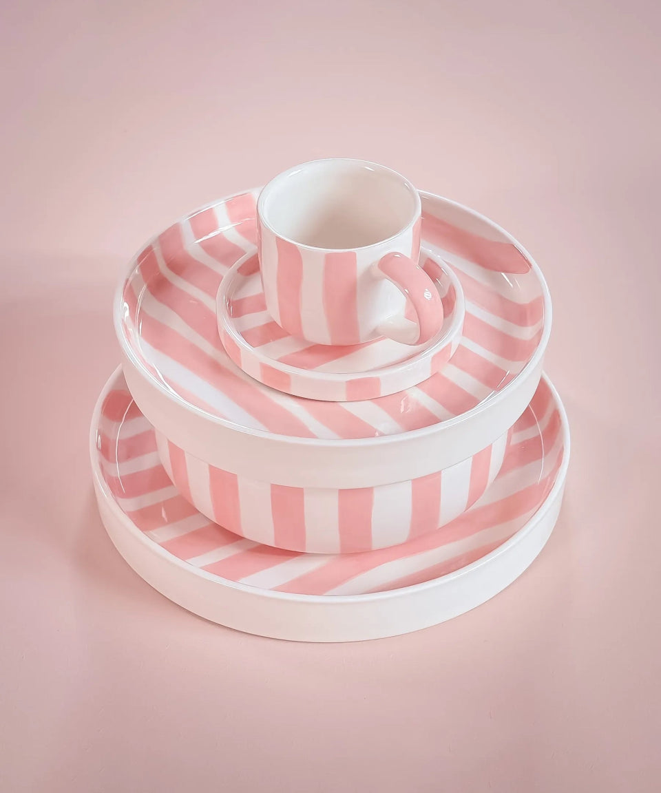 Magazin Minori - STRIPES Tasse (300 ml) • incanto rose - Kaffee - und Teetasse - ROSA ECK Concept Store