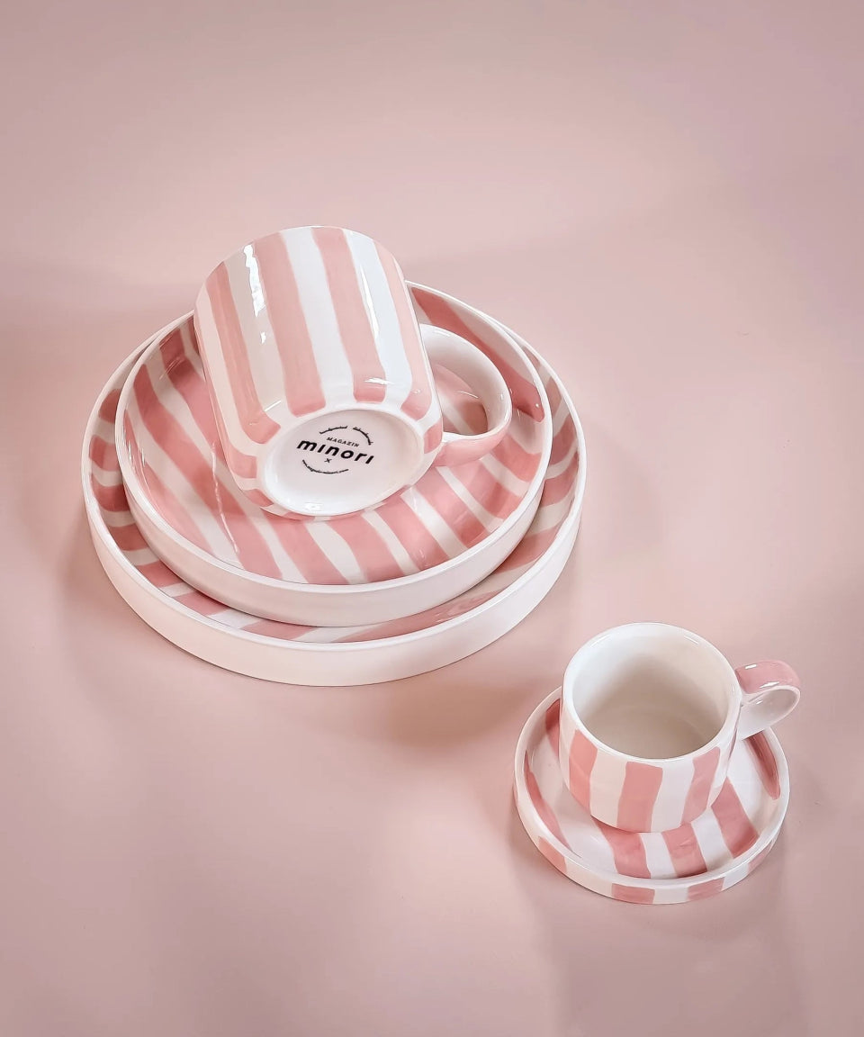 Magazin Minori - STRIPES Tasse (300 ml) • incanto rose - Kaffee - und Teetasse - ROSA ECK Concept Store