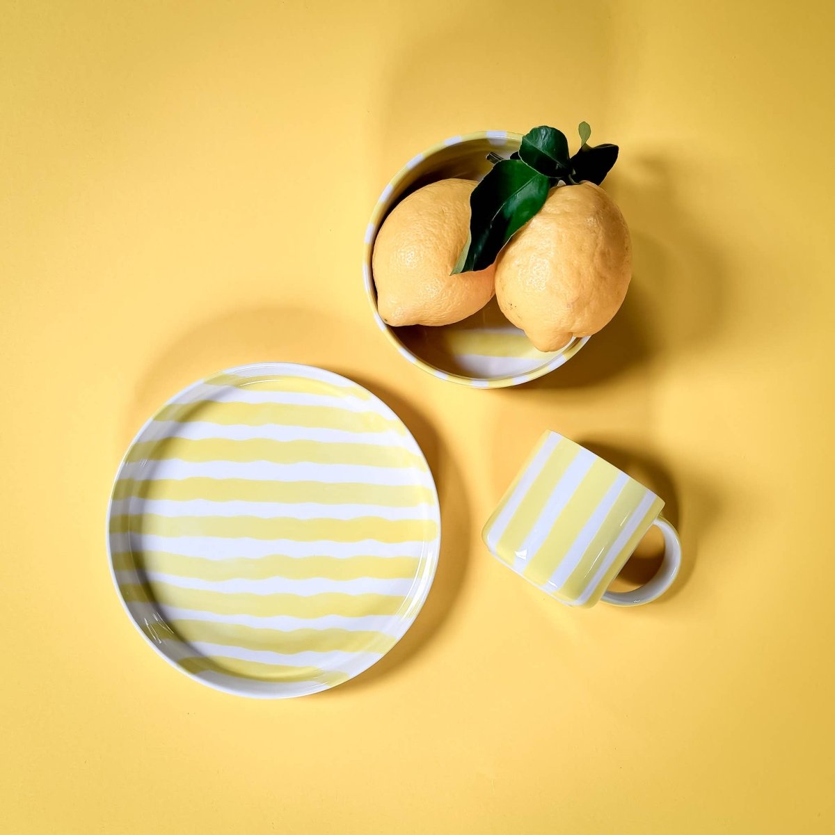 Magazin Minori STRIPES Tee- und Kaffeetasse in Strandgelb