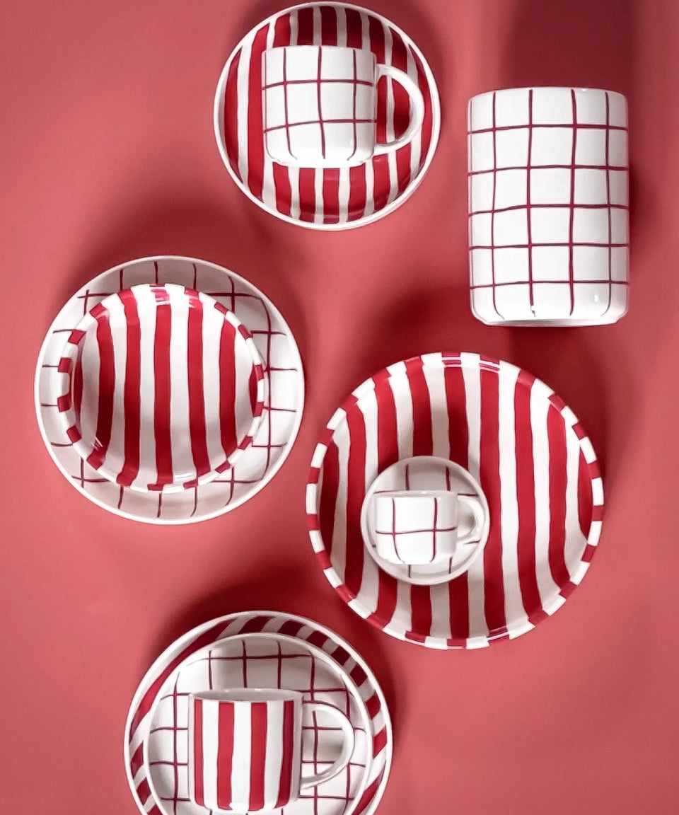 Magazin Minori - STRIPES Tasse (300 ml) • tramonto red - ROSA ECK Concept Store