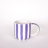 Magazin Minori - STRIPES Tasse mit Streifen • Palazzo Purple - Kaffee - und Teetasse - ROSA ECK